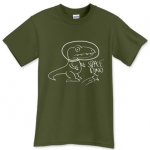 T-Shirt Space Dino White Print Front