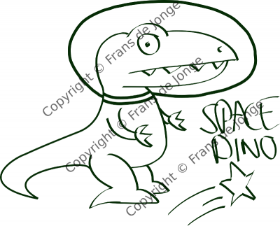 space dino very dark green with annoying copyright