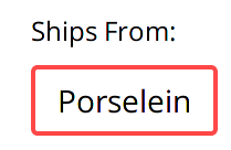 AliExpress seller ships from Porselein